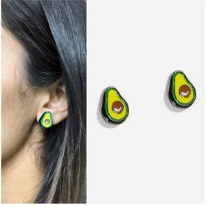 Avocado stud earrings- Avocado Earrings- Avocado lover earrings- Green Avocado